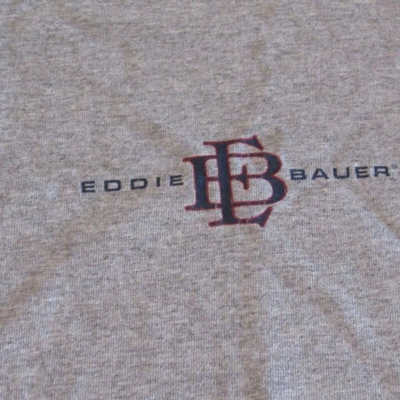 Vintage Eddie Bauer T-Shirt Heavy Spell Out Logo Athletic Grey Never Worn XL EUC - Picture 3 of 4